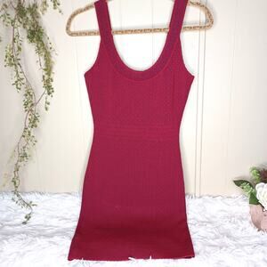 BCBG Maxazria Knit Bodycon Dress, Red Tight Mini Sleeveless Bandage Small